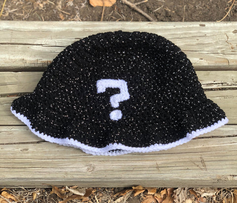 Black and White Sparkle ? Crochet Bucket Hat