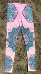 Pink Blue and Purple Mandala Print Leggings - Lively Vibes