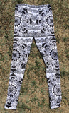 Black & White Mandala Printed Leggings - Lively Vibes