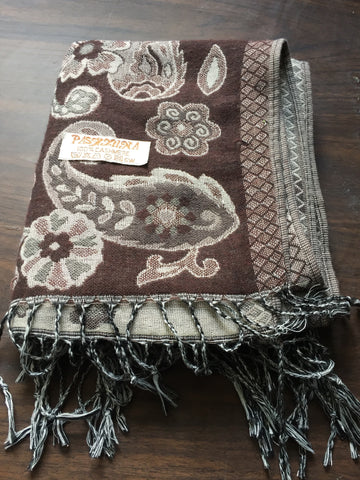 Brown and Grey Pashmina - Lively Vibes