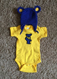 Yellow and Blue Baby Onesie and Hat Set - Lively Vibes