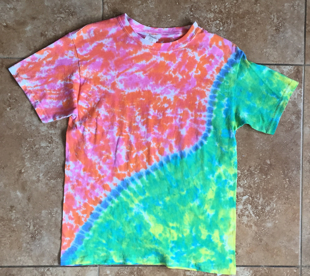 Pink and Green Half Tie Dyed Shirt – Lively Vibes