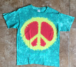 Yellow Red & Green Peace Tie Dyed Shirt - Lively Vibes
