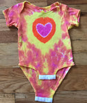 Pink Heart Tie Dyed Baby Suit