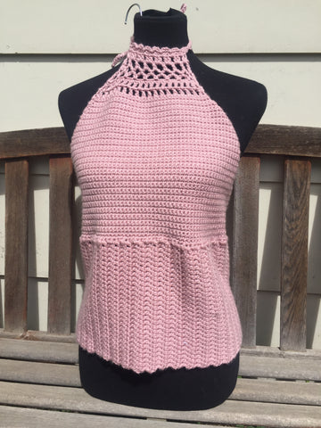 Rose Gold Crochet Top With Corset Back - Lively Vibes
