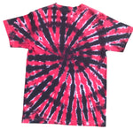 Red & Black Spiral Tie Dyed Shirt